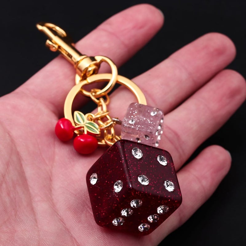 SORGERLY 8 Ball Dice Charm Keychain - Cute Bag Purse Handbag Accessories - Y2K Aesthetic Key Chain for Women Men - Image 1